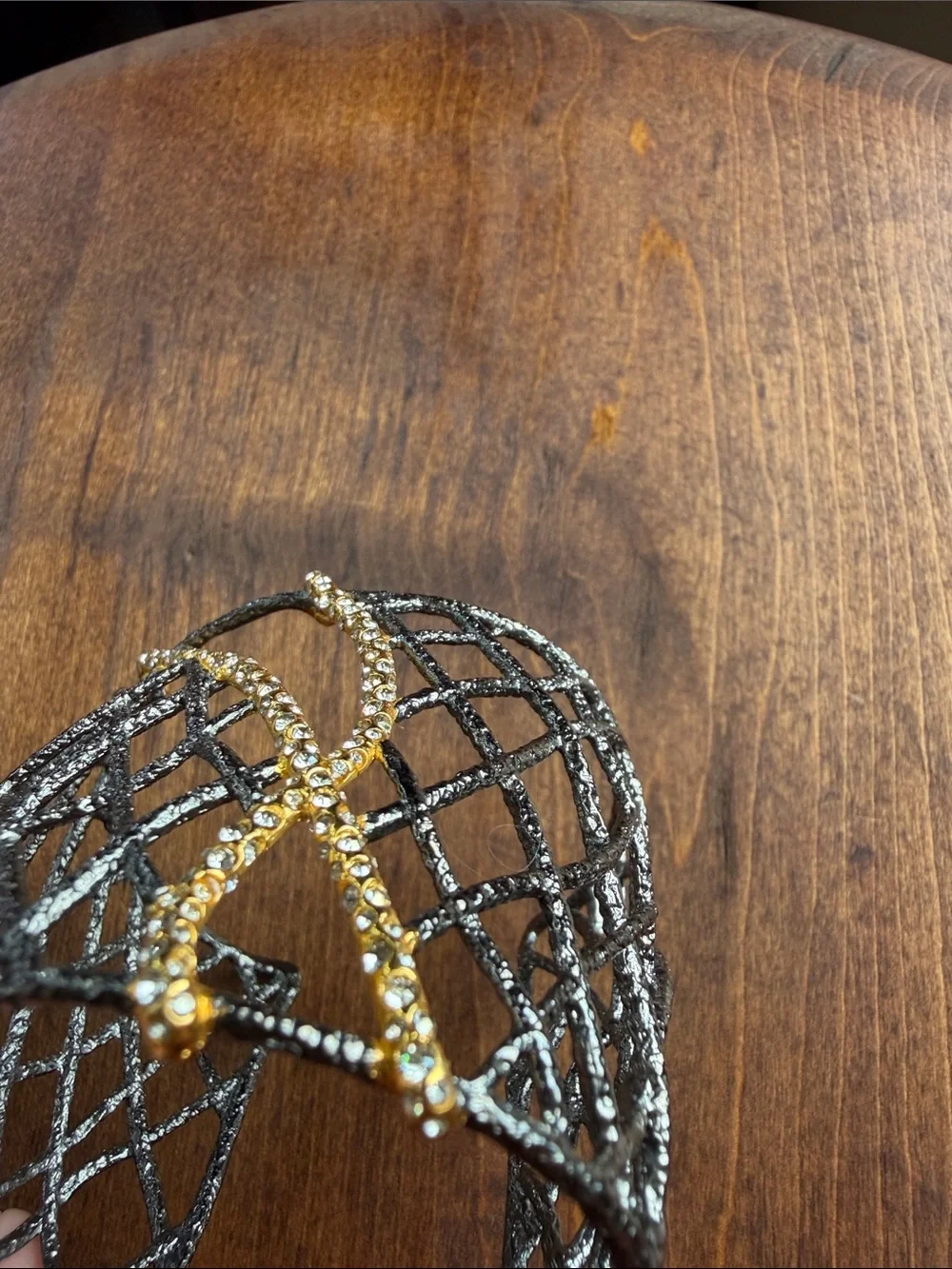 Vintage Alexis Bittar Pave-Accented Woven Cuff